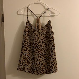 J Crew leopard print scalloped cami